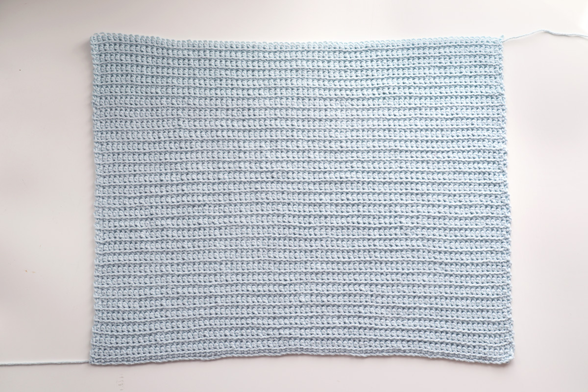back view of cuddly cardigan crochet pattern