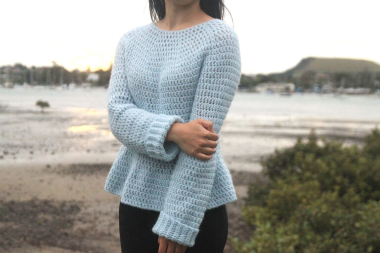 Cotton Crochet Peplum Sweater
