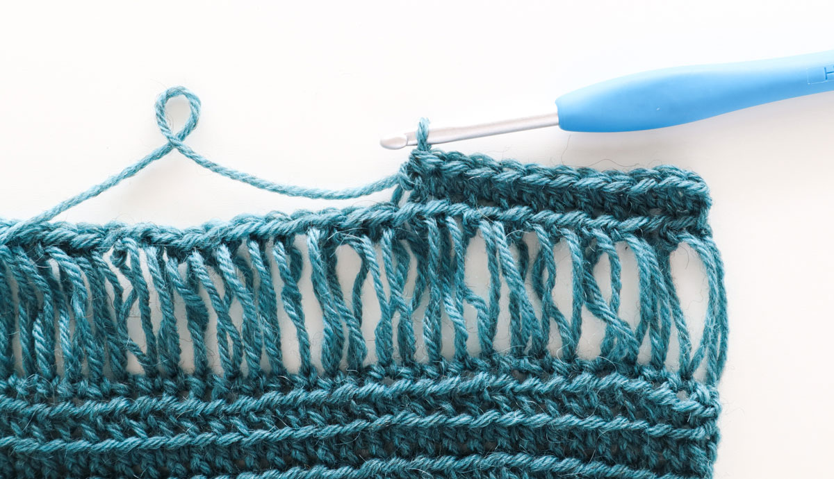 summer crochet top progress in half double crochet