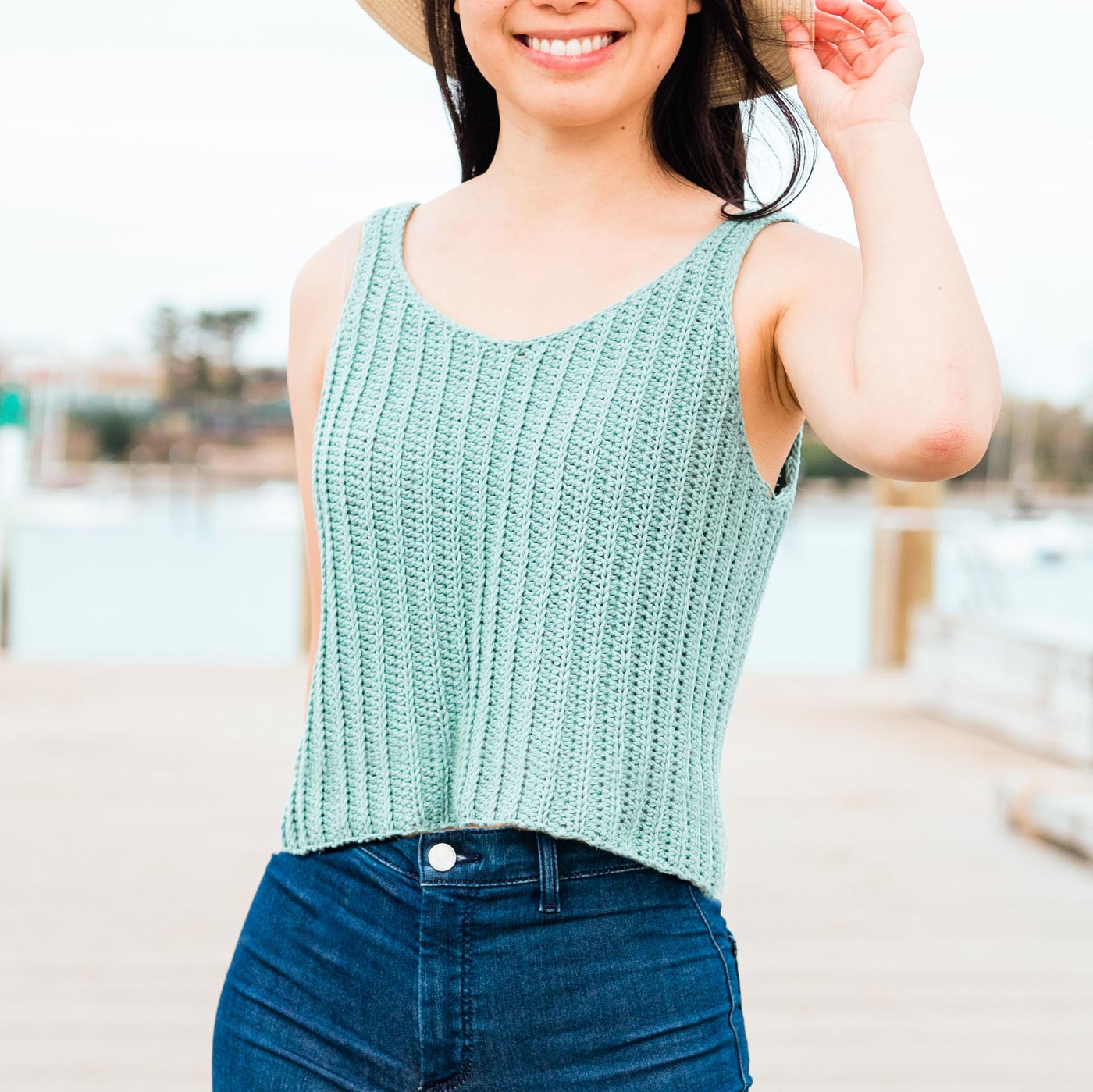 Crochet Ribbed Tank Top - free pattern + video tutorial - For The