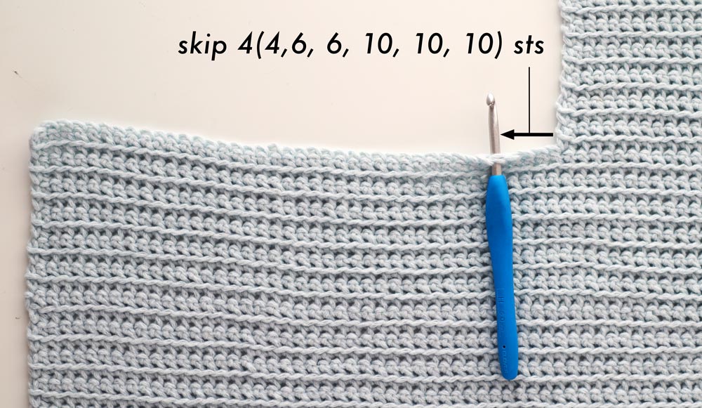 cuddly crochet cardigan skip stitches insert crochet hook to start second panel