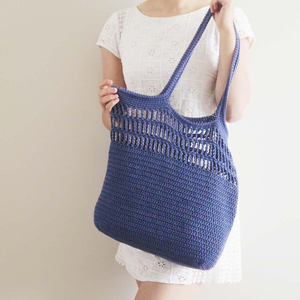 easy market tote bag free crochet pattern