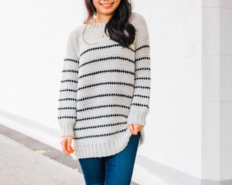 MOZART CROCHET STRIPE PULLOVER