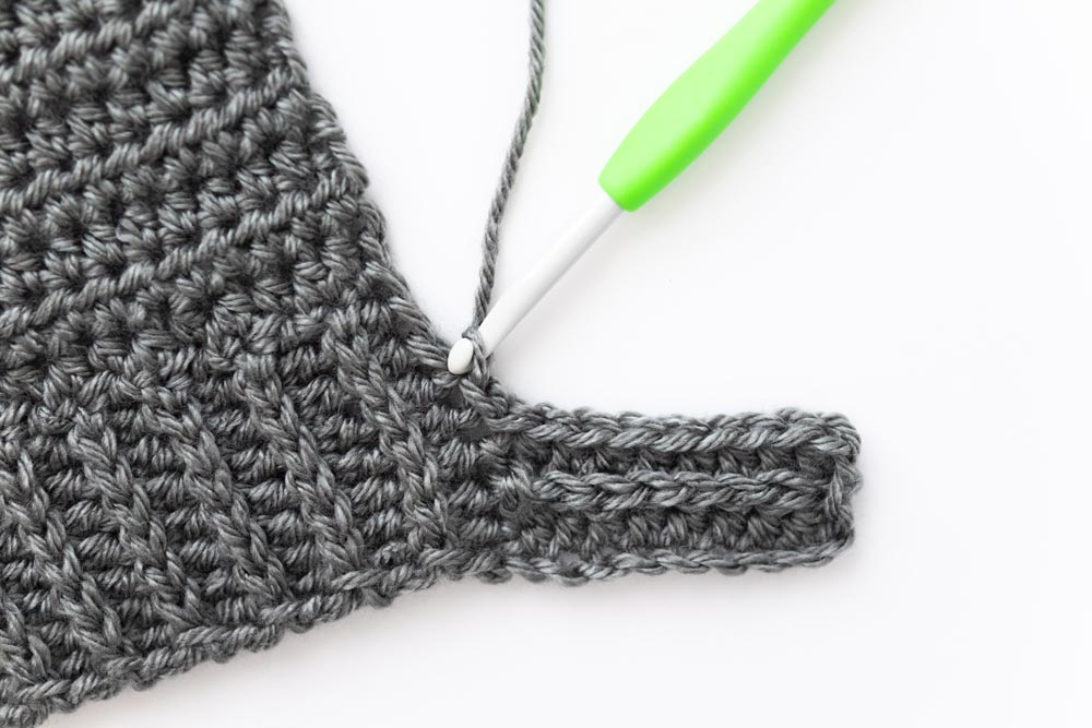 knit look half double crochet back loop ribbing